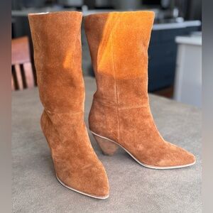 Jeffrey Campbell Senita Brown Suede Heeled Boots